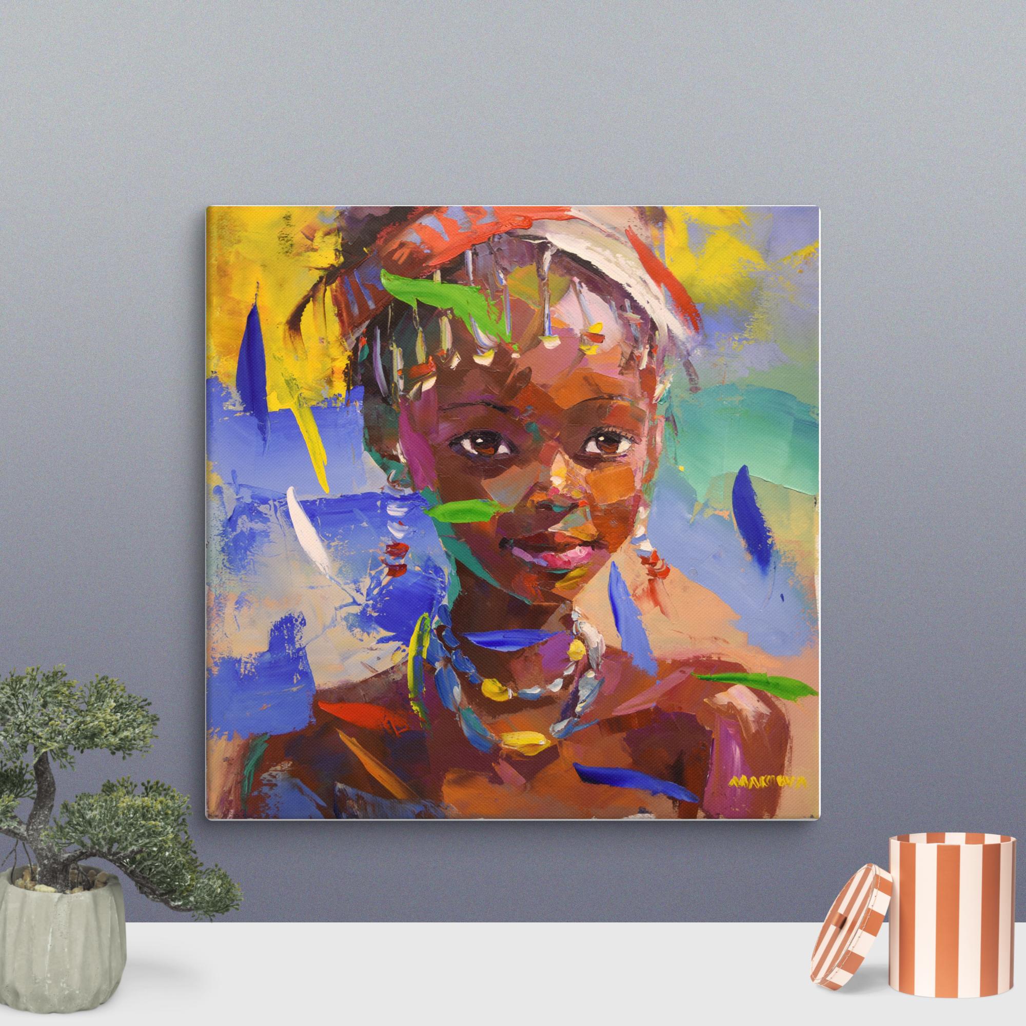 African Child 69x69cm