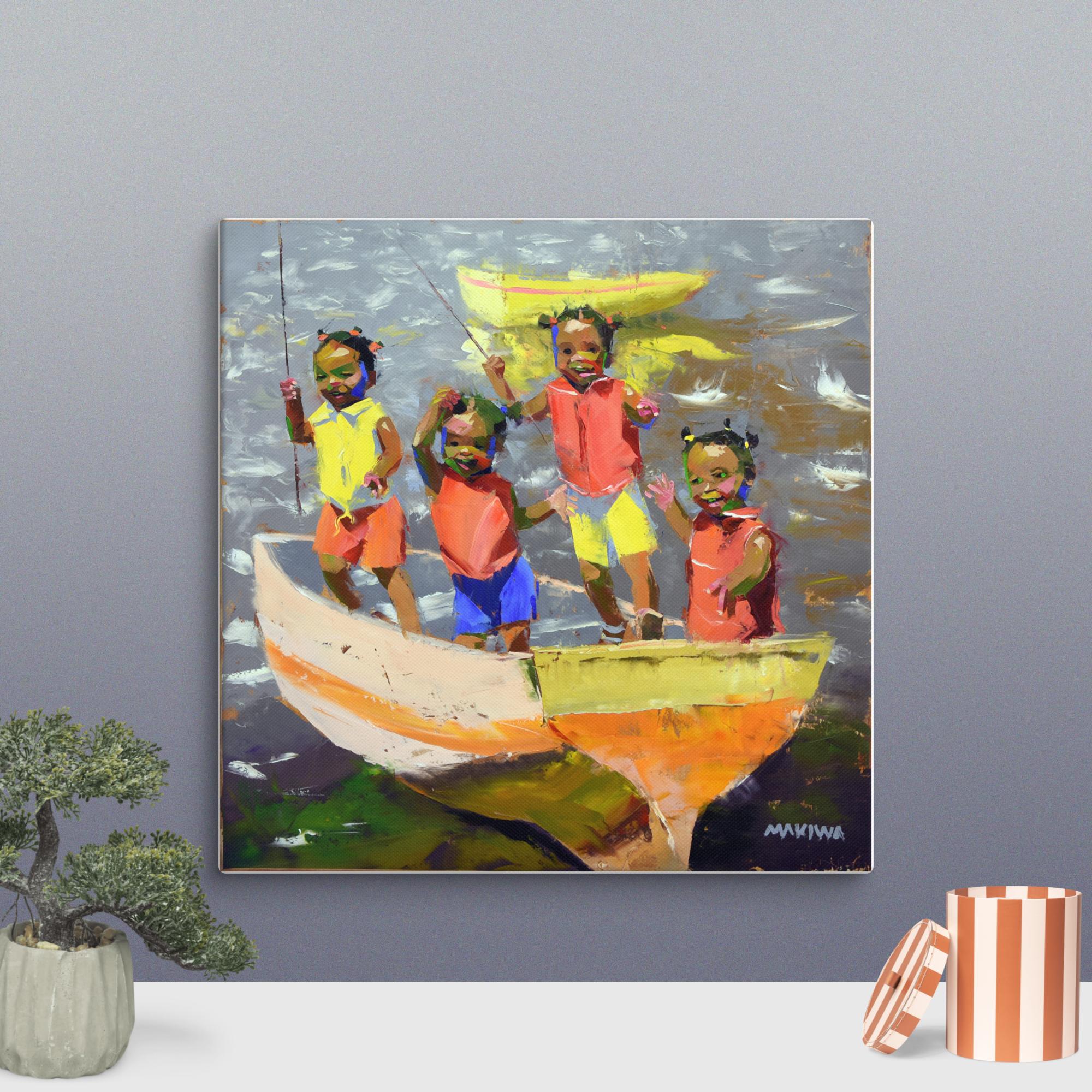 The Boat Kids 80x80cm